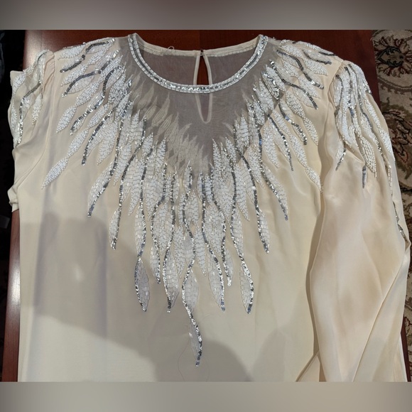 ❤️ New STUNNING ARGENTI NOTTE SILK TUNIC DRESS. Hand Beaded. Lined. Size: 6. - Picture 3 of 16